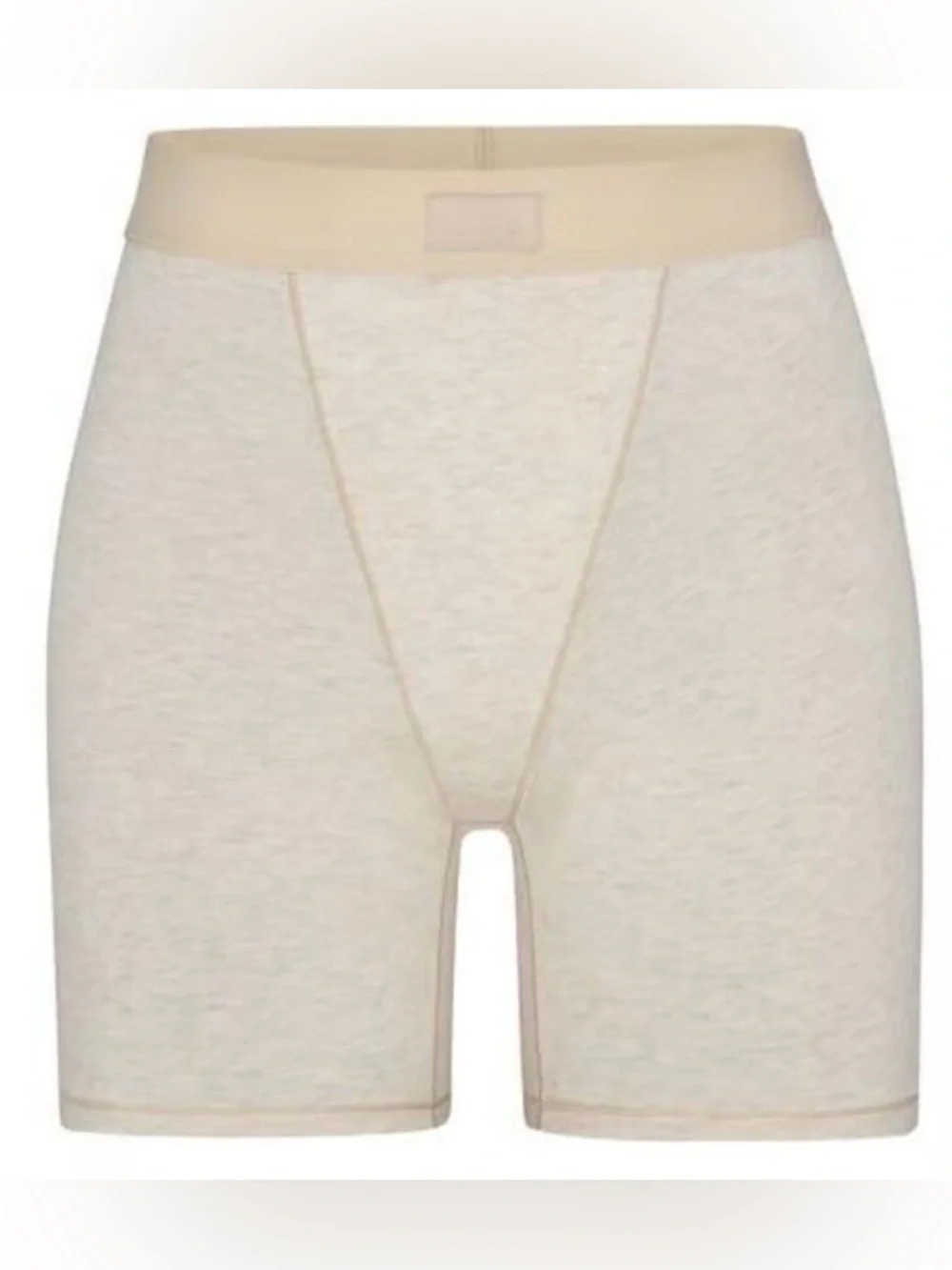SKIMS Cotton Rib Boxer Shorts NWT Heather Oatmeal Size Small Limited Edition